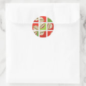 Sock Monkey blocs de Noël Stickers ronds (Sac)