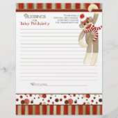 Sock Monkey, Boy Baby shower Blessings (Voorkant)