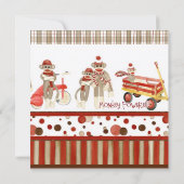 Sock Monkey, Boy Baby shower Invitation (Dos)