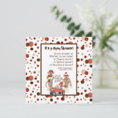 Sock Monkey, Boy Baby shower Invitation Kaart (Staand voorkant)