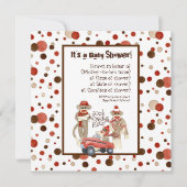 Sock Monkey, Boy Birthday Party Invitation (Devant)