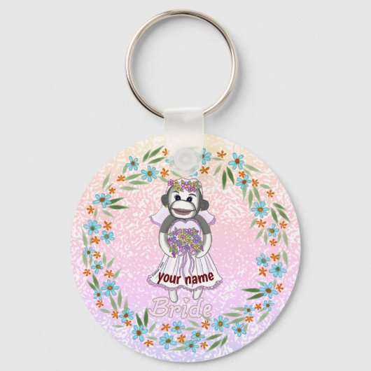 Sock Monkey Bride sleutelhanger (Voorkant)