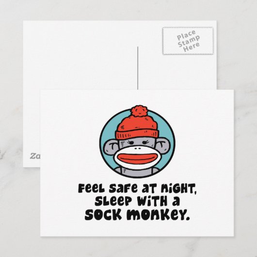 Sock Monkey Briefkaart (Voorkant / Achterkant)