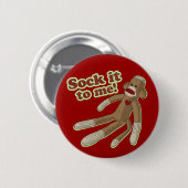 Sock Monkey-Button Ronde Button 5,7 Cm (Voorkant /achterkant)