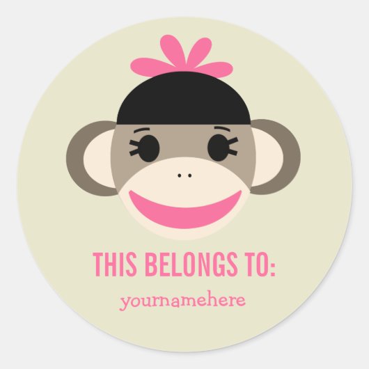 Sock Monkey CECI APPARTIENT À Stickers (Devant)