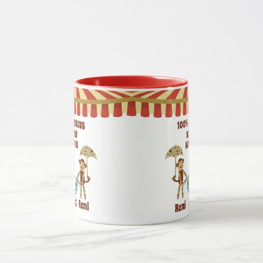 Sock Monkey Circus 3 Kinder namen Oudergeschenk Mok (Midden)