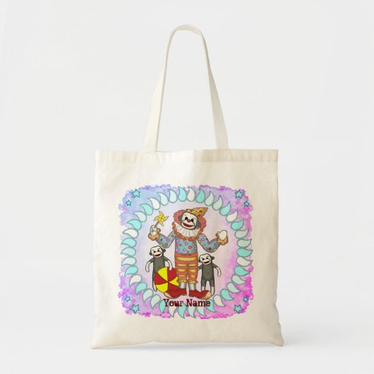Sock Monkey Clown canvas tassen (Voorkant)