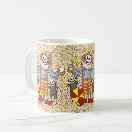 Sock Monkey Clown mok (Voorkant links)