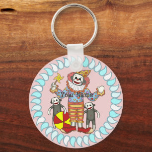 Sock Monkey Clown sleutelhanger