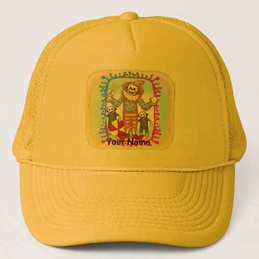 Sock Monkey Clown Trucker Pet (Voorkant)