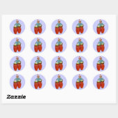 Sock Monkey Conga Drums Ronde Sticker (Vel)