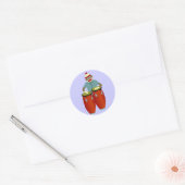 Sock Monkey Conga Drums Ronde Sticker (Envelop)
