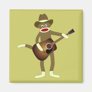Sock Monkey Country Music Magneet