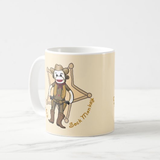 Sock Monkey Cowboy Mug (Devant gauche)