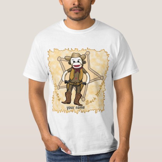 Sock Monkey Cowboy T-shirt (Voorkant)