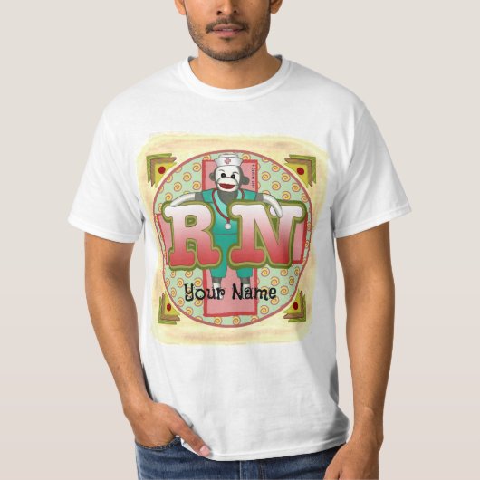 Sock Monkey custom RN Nurse T-Shirt (Voorkant)