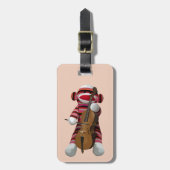 Sock Monkey en Cello 2 Bagagelabel (Voorkant verticaal)