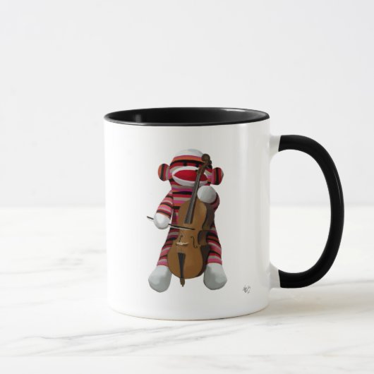 Sock Monkey en Cello 2 Mok (Rechts)