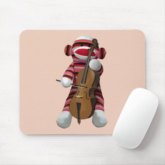 Sock Monkey en Cello 2 Muismat (Met muis)