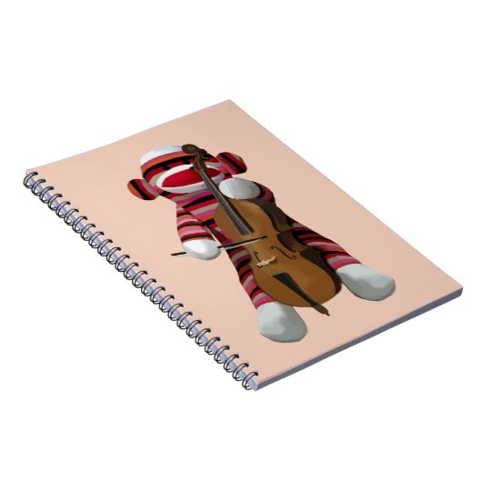 Sock Monkey en Cello 2 Notitieboek (Rechterzijde)