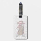 Sock Monkey en Cello Bagagelabel (Achterkant verticaal)