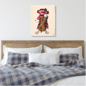 Sock Monkey en Cello Canvas Afdruk (Insitu (Slaapkamer))