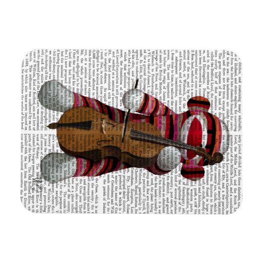 Sock Monkey en Cello Magneet (Horizontaal)