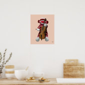 Sock Monkey en Cello Poster (Keuken)