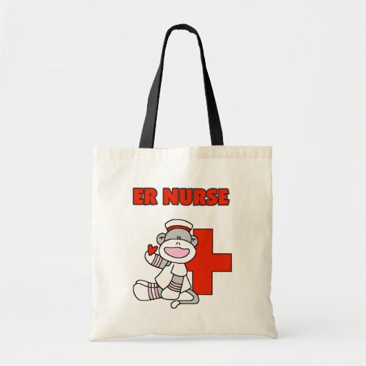 Sock Monkey ER Nurse T-shirts en cadeautjes Tote Bag (Voorkant)