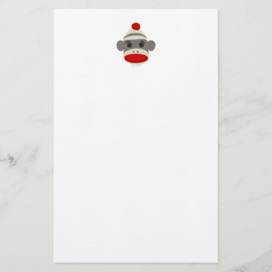 Sock Monkey Face Briefpapier (Voorkant)