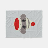 Sock Monkey Face Fleece Deken (Voorkant (Horizontaal))
