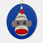 Sock Monkey Face Keramisch Ornament (Links)