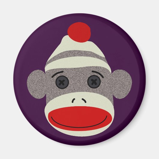 Sock Monkey Face Magneet (Voorkant)