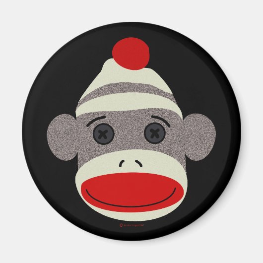 Sock Monkey Face Magneet (Voorkant)