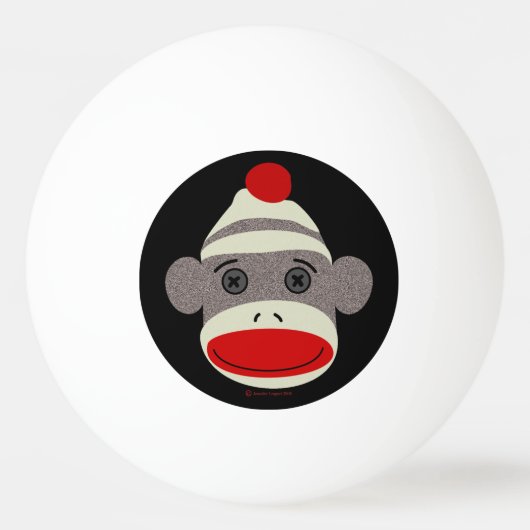 Sock Monkey Face Pingpongballen (Achterkant)
