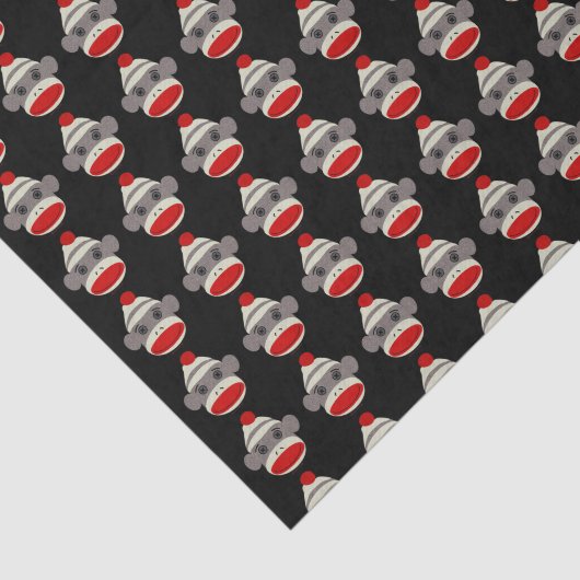 Sock Monkey Face Tissuepapier (Detail)