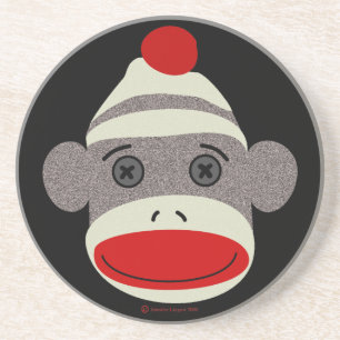 Sock Monkey Face Zandsteen Onderzetter