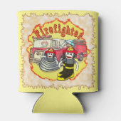 Sock Monkey Firetruck Brandweerman Blikjeskoeler (Achterkant)