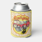 Sock Monkey Firetruck Brandweerman Blikjeskoeler (Blikje Achterkant)