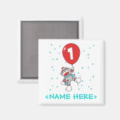 Sock Monkey First Birthday Magneet (Voorkant / Achterkant)
