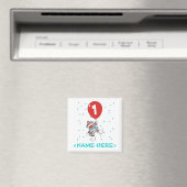 Sock Monkey First Birthday Magneet (Insitu (Vaatwasser))