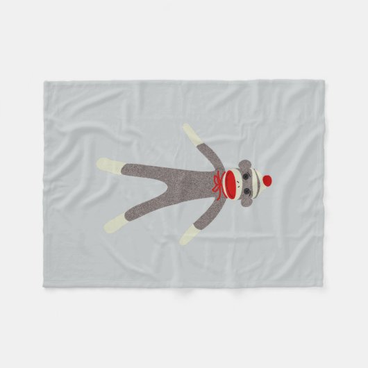 Sock Monkey Fleece Deken (Voorkant (Horizontaal))