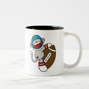 Sock Monkey-Football Tweekleurige Koffiemok