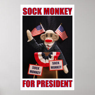 Sock Monkey for President Poster