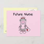Sock Monkey Future Neurse T-shirts en cadeautjes Briefkaart (Voorkant / Achterkant)