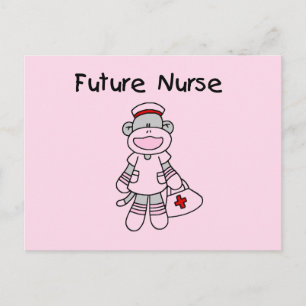 Sock Monkey Future Neurse T-shirts en cadeautjes Briefkaart