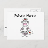 Sock Monkey Future Neurse T-shirts en cadeautjes Briefkaart (Voorkant / Achterkant)