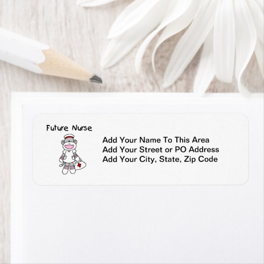 Sock Monkey Future Neurse T-shirts en cadeautjes Etiket (Insitu)