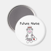Sock Monkey Future Neurse T-shirts en cadeautjes Magneet (Voorkant / Achterkant)