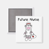 Sock Monkey Future Neurse T-shirts en cadeautjes Magneet (Voorkant / Achterkant)